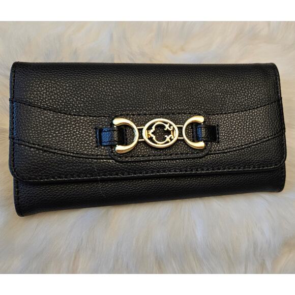 C. Wonder Black Flap Clutch Wallet - Picture 1 of 5